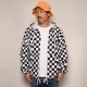 Checkerboard Zip-Up Easy Hoodie(�����å����ܡ��ɥ��������ѡ�����)�ۥ磻�ȡߥ֥�å� [a-3283]
