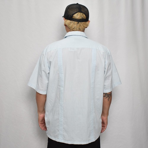 ��Old S/S Guayabera Shirt(S/S���塼�Х����)�饤�ȥ֥롼/������L [y-0333]