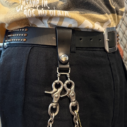 US Exclusive/Leather Chain Link�ʥ��� �쥶�����������󥯡˥֥�å� [n-9693]