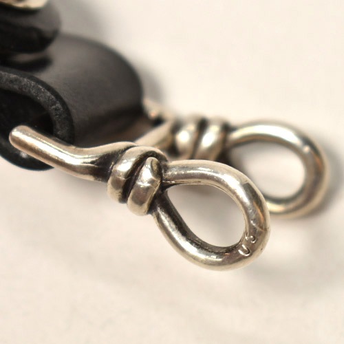 US Exclusive/Leather Chain Link�ʥ��� �쥶�����������󥯡˥֥�å� [n-9693]