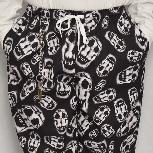 Nudey Skull Easy Pants�ʥ����륤�������ѥ�ġ˥֥�å��ߥۥ磻�� [a-7055]