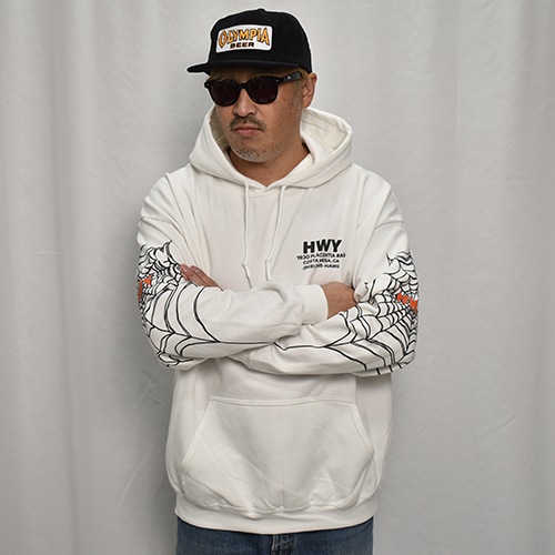 HWYUS/Big Spider web Pullover Hoodieʥ֥塼磻ߥ åȥѡ˥ۥ磻 [a-7761]