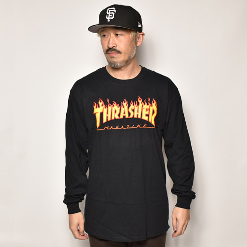 Thrasher Magazine/Flame Logo L/S T-Shirt（スラッシャー