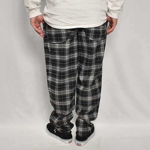 Ombre Checked Easy Pants�ʥ���֥�����å����������ѥ�ġ˥֥�å��ߥۥ磻�� [a-7765]