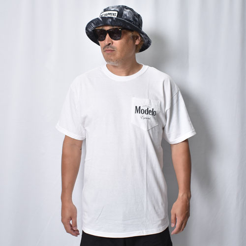 Modelo/Especial Classic Logo Pocket T-Shirt �ʥ�ǥ� T����ġ˥ۥ磻�� [a-8647]