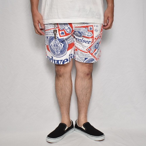 Budweiser/Allover Printed Easy Short Pants�ʥХɥ磻���� �����������硼�ȥѥ�ġ˥ۥ磻�ȡߥͥ��ӡ��ߥ�å� [a-8045]