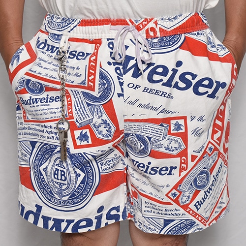 PRO CLUB Budweiser 総柄ブルゾン 短丈 Budweiser/Allover Printed Easy Short Pants（バドワイザー