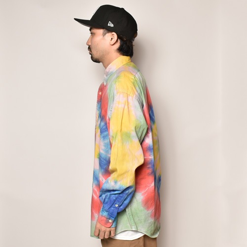 新品Polo Ralph Lauren ヘンプ混 総柄シャツ L タイダイ Polo Ralph Lauren/Tie Dyed L/S Loose Shirt（ラルフローレン
