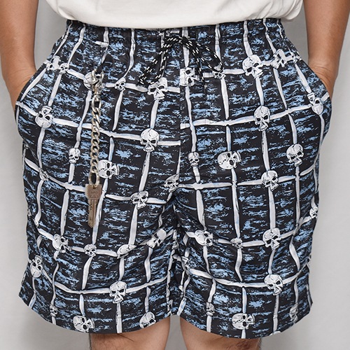 Checked Skull Amphibious Nylon Easy Short Pants（スカルチェック