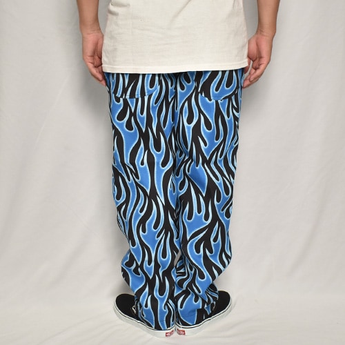 Multi Flames Easy Pants（フレームスイージーパンツ）ブルー×ブラック