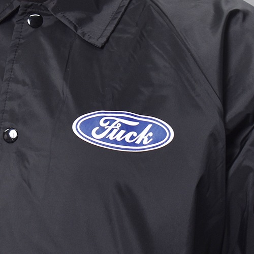 Fuck Logo Nylon Coach Jacket�ʥե��å����� �ʥ����󥳡������㥱�åȡ˥֥�å� [a-8411]