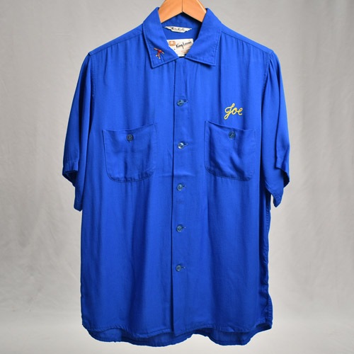 vintage ボーリングシャツ 1960's LANE MATE レーヨンボーリングシャツ イエロー【TA051105