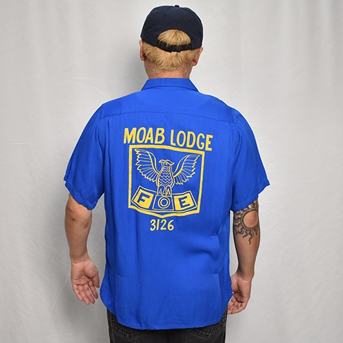 ��Vintage Bowling S/S Shirt�ʥܡ���󥰥���ġ˥֥롼/������M [z-9169]