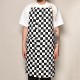 Checkerboard Apron�ʥ����å����ܡ��ɥ��ץ���˥ۥ磻�ȡߥ֥�å� [a-3751]