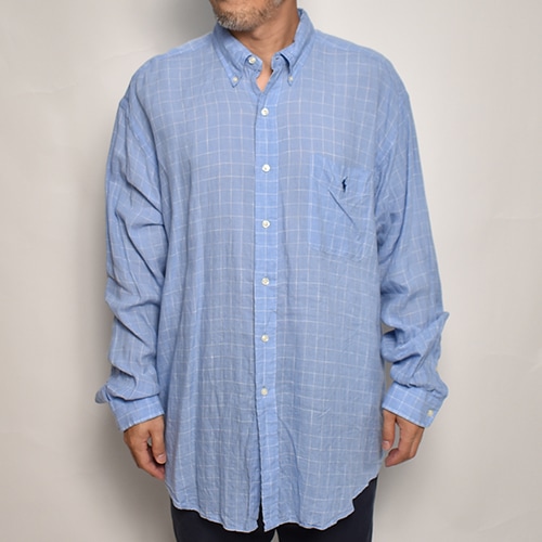 Polo Ralph Lauren/L/S Linen Shirtʥե ͥ󥷥ġ˥֥롼ߥۥ磻/XL [z-6613]