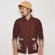 Artesania��US/3/4 Sleeve Guatemala Shirt�ʥ���ƥ��˥��ߥ��� ��ʬµ���ƥޥ饷��ġ˥֥饦�� [n-9121]