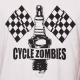 Cycle Zombies/Champion 3/4 Sleeve T-Shirt（サイクルゾンビ 七分丈Tシャツ）ホワイト×レッド [a-1444]|プリント Ｔシャツ|ショートスリーブTシャツ