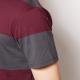 Vans/Wylie Border T-shirt（バンズ ボーダーTシャツ）バーガンディ×グレー [a-0876]|無地 Ｔシャツ|ショートスリーブTシャツ