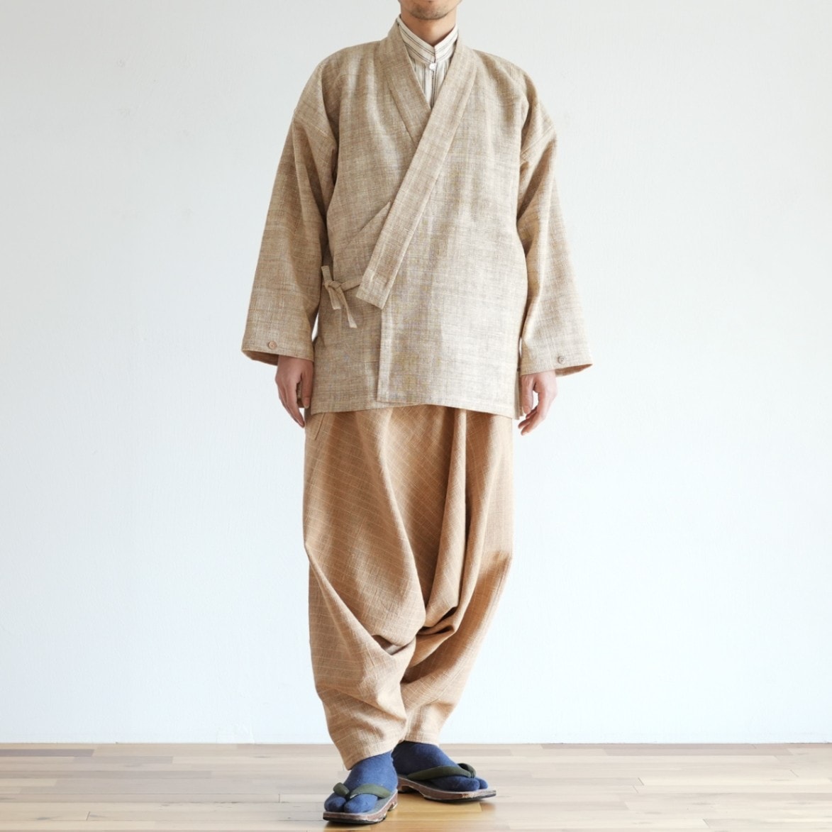 作務衣(上)うさとの服藍染ヘンプコットンうさとウサトusaato