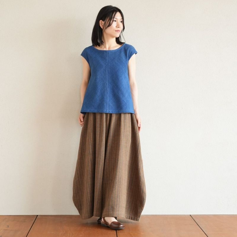 うさとの服　Usaato チェック柄ノースリーブチュニック うさとの服 Usaato チェック柄ノースリーブチュニック