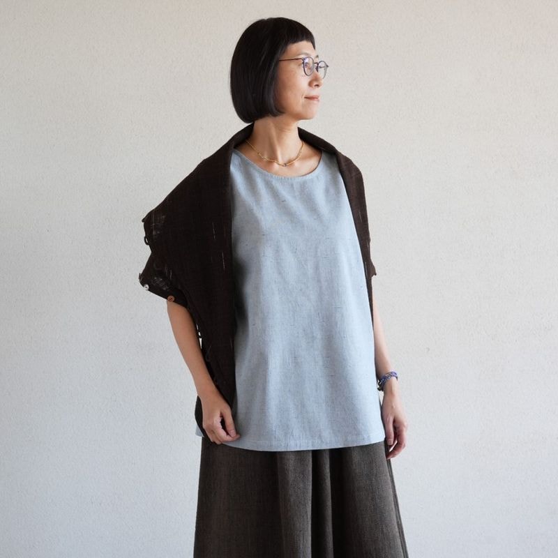 うさとの服　インディゴ　藍染　タンクトップ　チュニック　F うさとの服 インディゴ 藍染 タンクトップ チュニック F