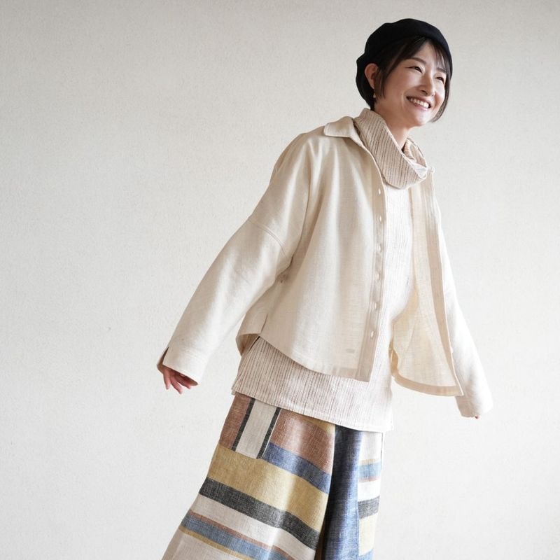 美品　usaato うさと シャツジャケット　ブラウス 自然素材ハンドメイド 染めから選ぶ,Natural colour（生成り） | Usaatoオンラインショップ