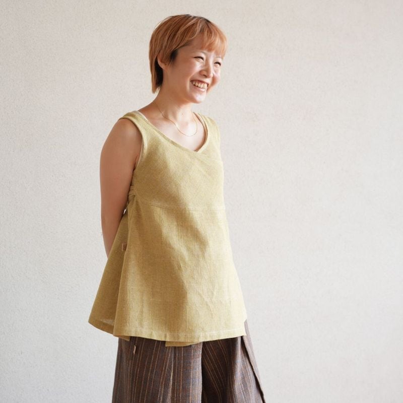 美品✴︎Usaato/うさと/前開きチュニック/変形/ノースリーブ/ハンドメイド 新商品 | Usaatoオンラインショップ