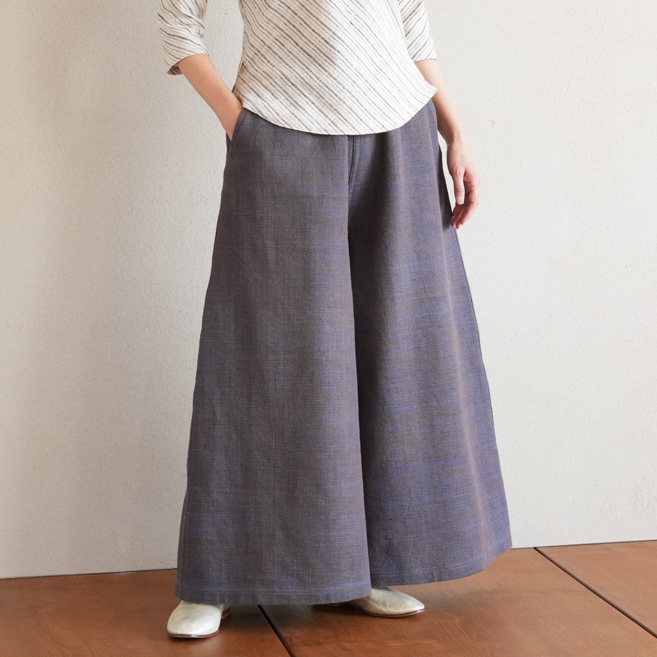 ワイドパンツsize6 | 染めから選ぶ,Natural & Indigo dyes（草木染め 