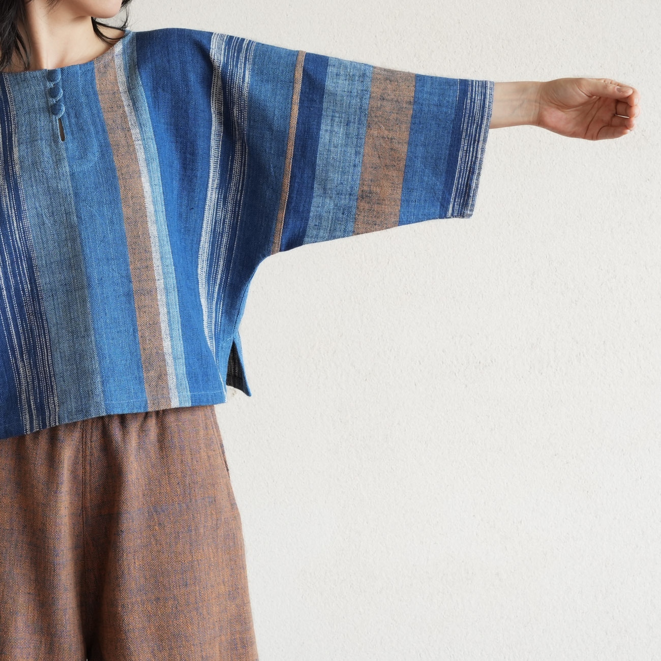 うさとの服 usaato カシュクール ベスト 藍染 コットン size4 プルオーバーsize4 | 新商品 | Usaatoオンラインショップ