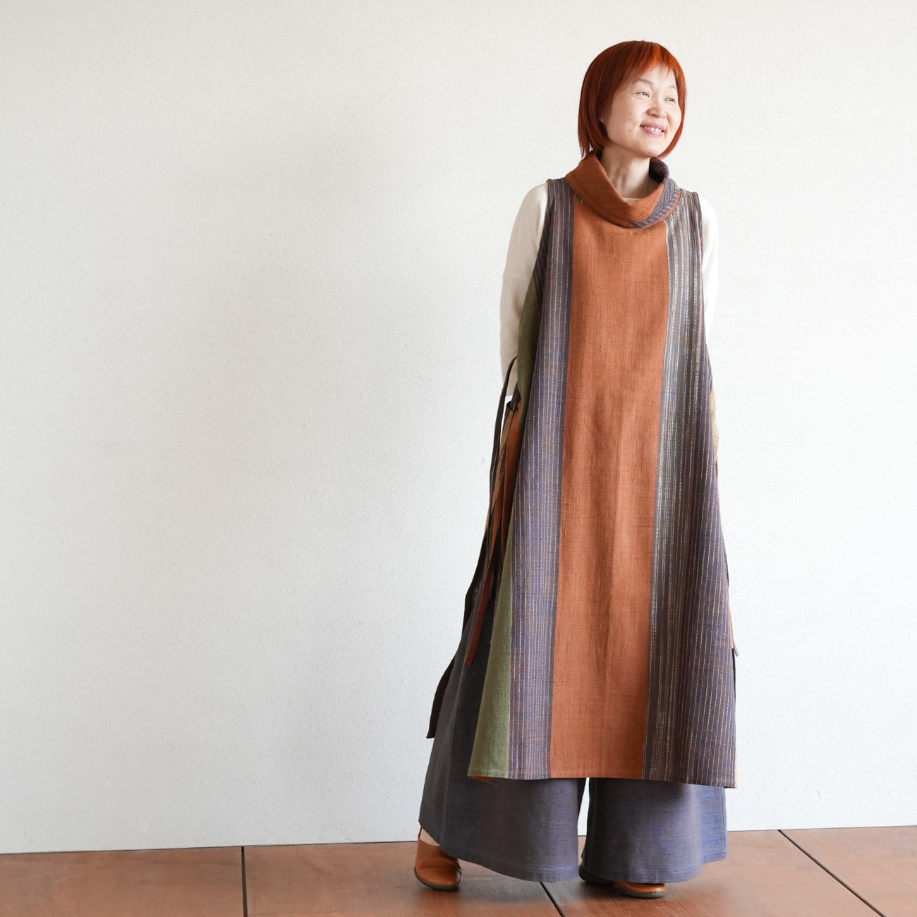 うさとの服 Usaat エプロンワンピース　ハンドメイド 天然素材 エプロンワンピースsize4 | 染めから選ぶ,Natural & Indigo dyes