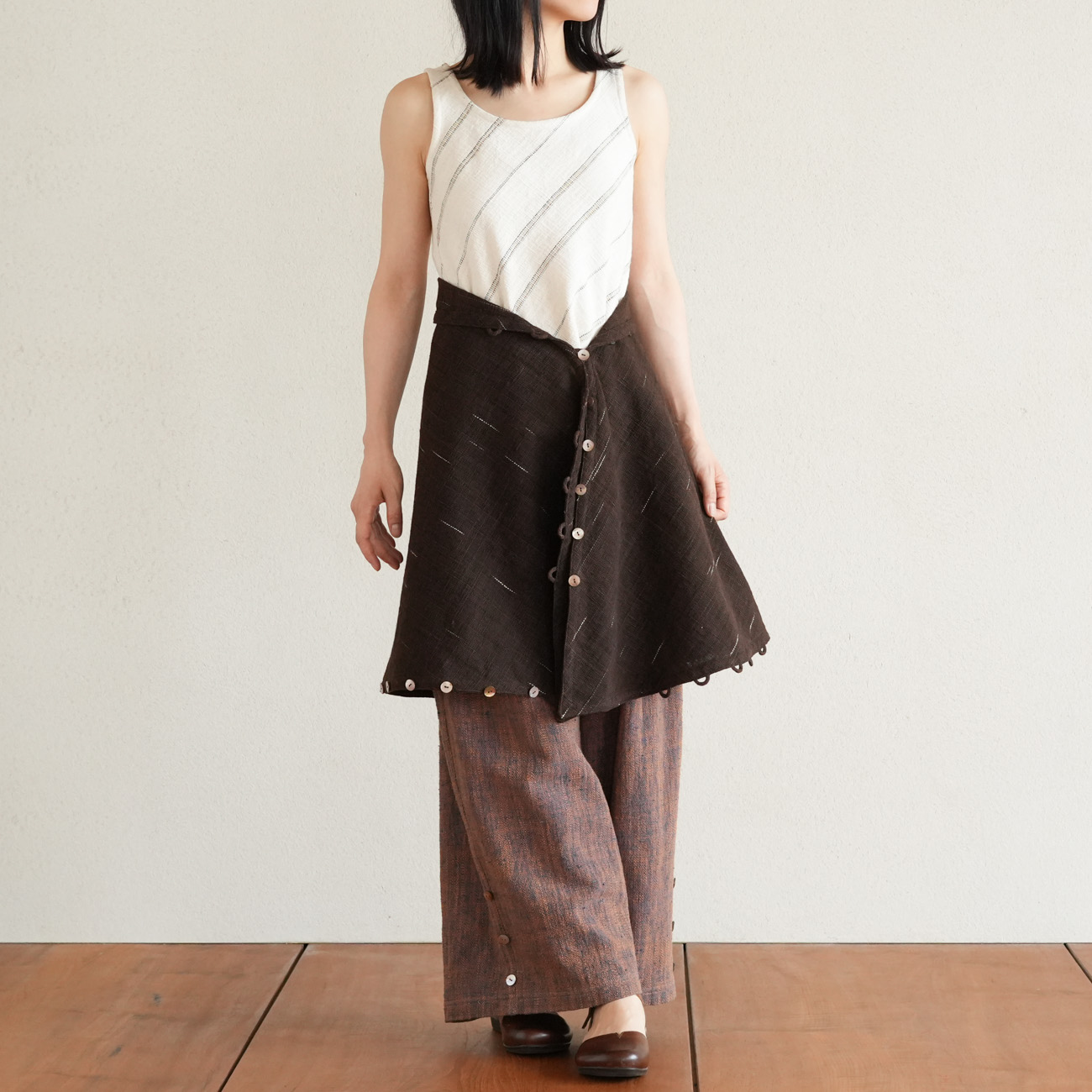 うさと　ショール　ボレロ　葉っぱ 葉っぱストールsizeF | 染めから選ぶ,Ebony dyes（黒檀染め