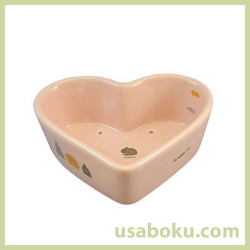 うさぎのハート型コーナー食器 (陶器製）の通販はうさぎの牧草.com