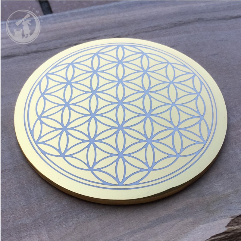 フラワー オブ ライフ (Flower of Life) ユニバース エンブレム メタル スタイル ホワイト 完全オリジナル