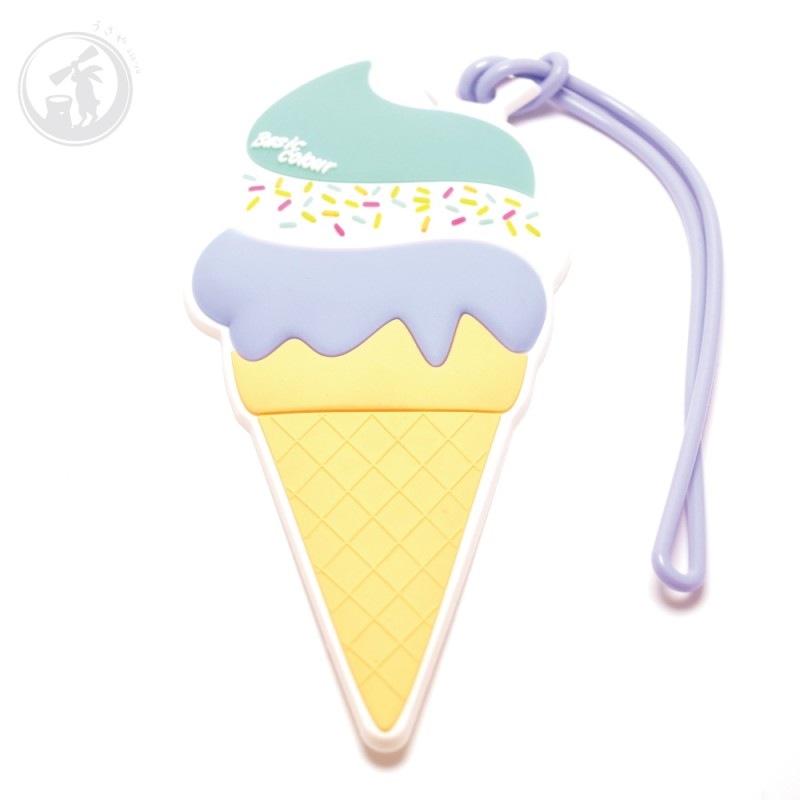ソフトクリーム かわいい ネームタグ グリーン