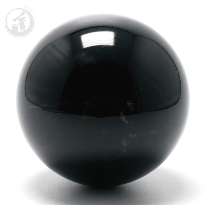 天然 黒水晶 モリオン 丸玉 約50mm 最強魔除け石 風水 お守り