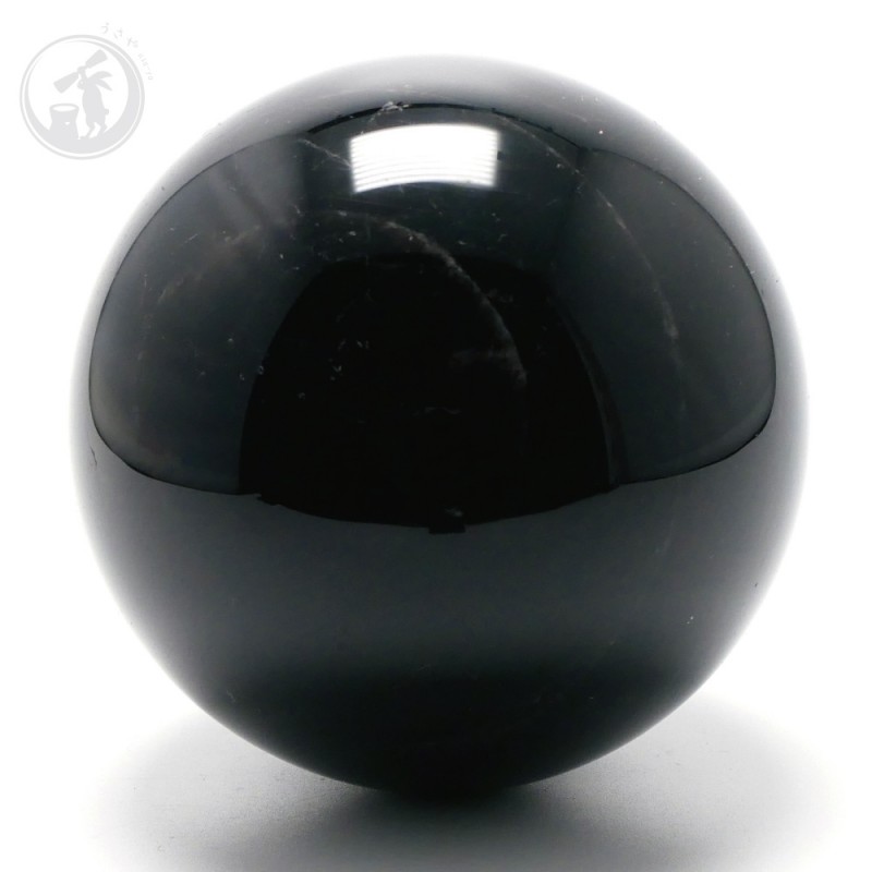 天然 黒水晶 モリオン 丸玉 約72mm 最強魔除け石 風水 お守り