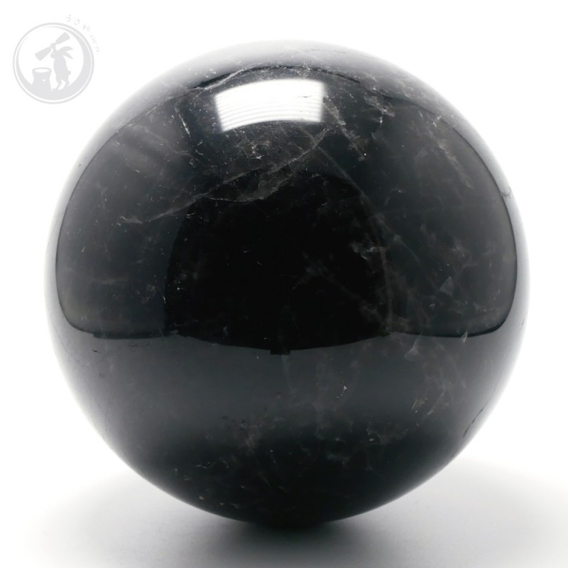 天然 黒水晶 モリオン 丸玉 約116mm 最強魔除け石 風水 お守り