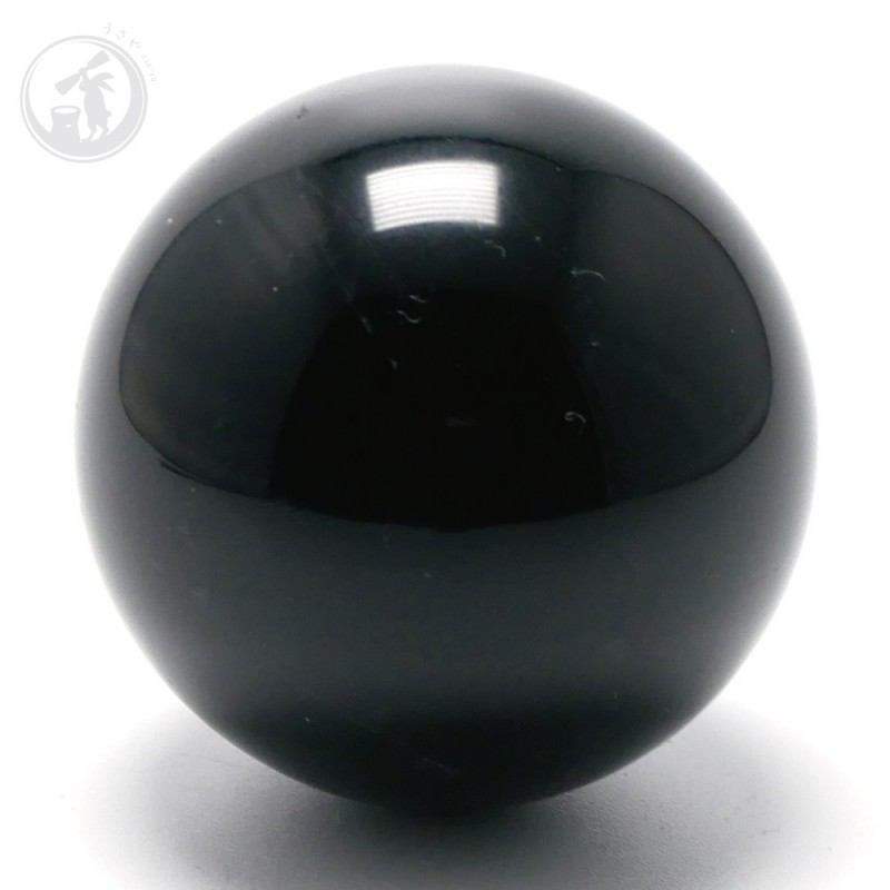 天然 黒水晶 モリオン 丸玉 約38mm 最強魔除け石 風水 お守り
