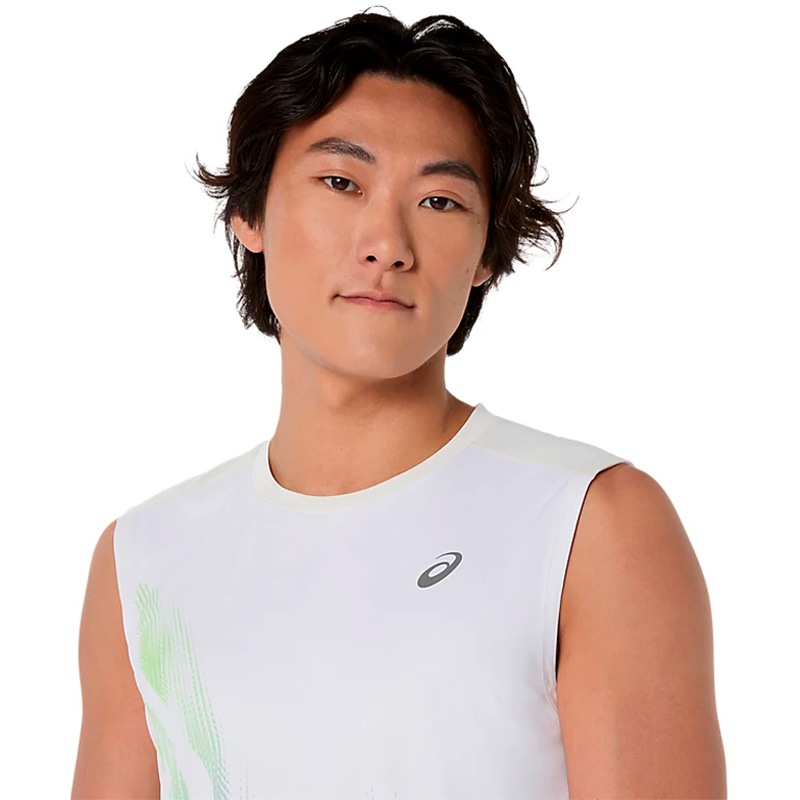 アシックス asics ランニンググラフィックスリーブレスシャツ 2011D486