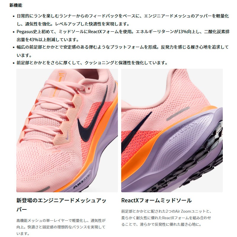 ナイキ NIKE WS エア ズーム ペガサス 41 FD2723-120 レディース