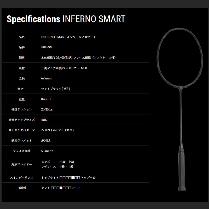 ゴーセン GOSEN インフェルノ スマート BRIFSMMB6 バドミントン