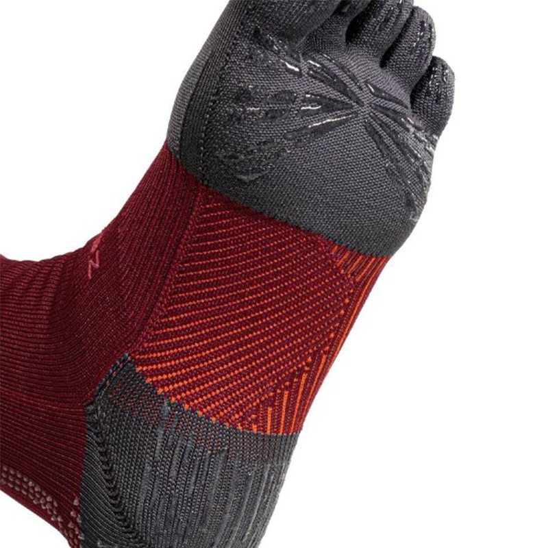 ミズノ MIZUNO ゼログライド NEO ショート ソックス 5本指 エンジ