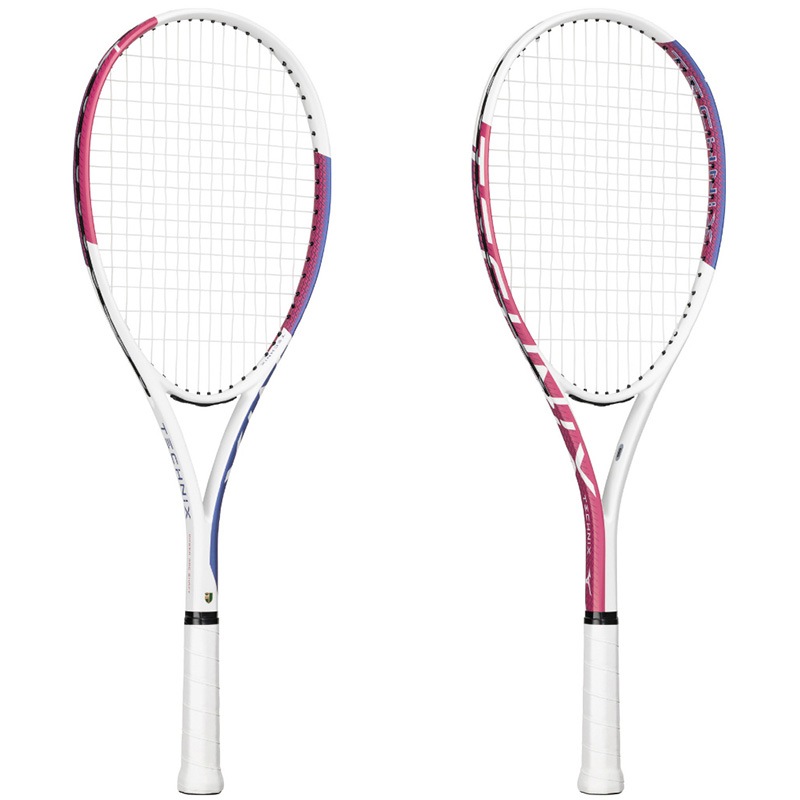 ガット張上済】ミズノ MIZUNO テクニクス ローズレッド×サファイア