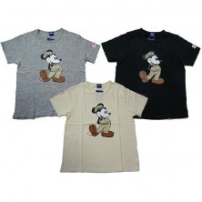 ROUND HOUSE ラウンドハウス メンズ レディース ミッキーマウス×ラウンドハウス限定Tシャツ ヒッコリー