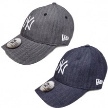 ニューエラ メンズ キャップ 9THIRTY Leather Strap ヘリンボーンデニム ニューヨーク ヤンキース Newera CAP