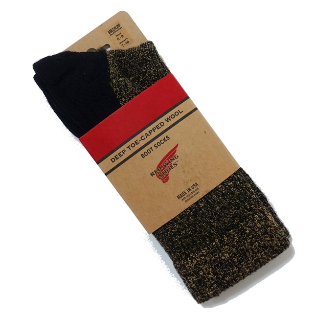 松すき　 Black Deep Toe Capped Socks 97642 - Red Wing London