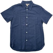 ファイブブラザー 半袖 無地シャツ 綿麻 ネイビー コットンリネンシャツ FIVE BROTHER 151845|FIVE BROTHER ファイブブラザー
