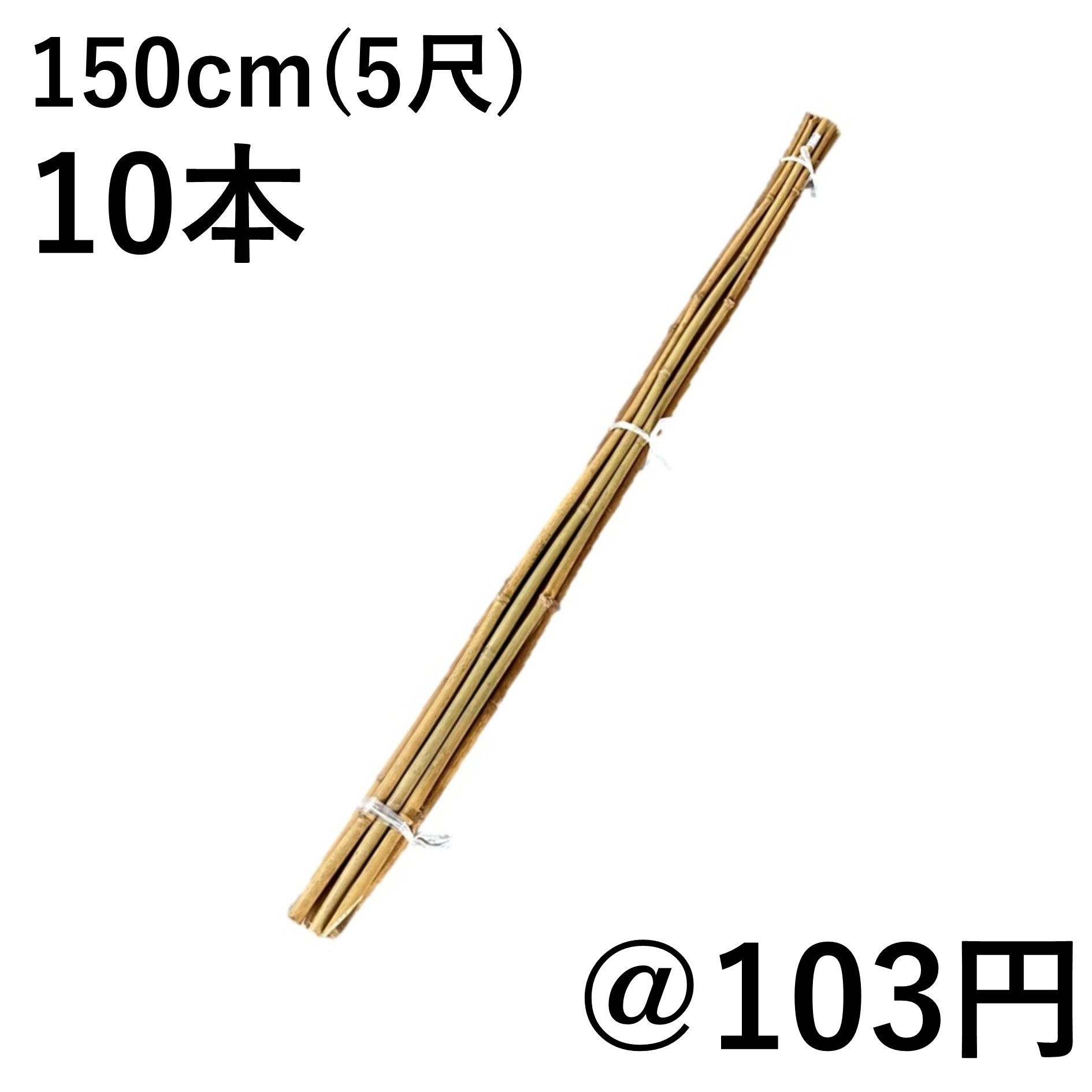 女竹 150cm（5尺）×10本 農業用、園芸用の支柱などに