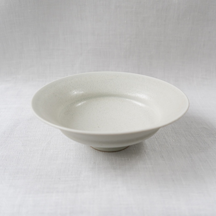 【個展予約商品】緑白釉5.5寸鉢　土井善男