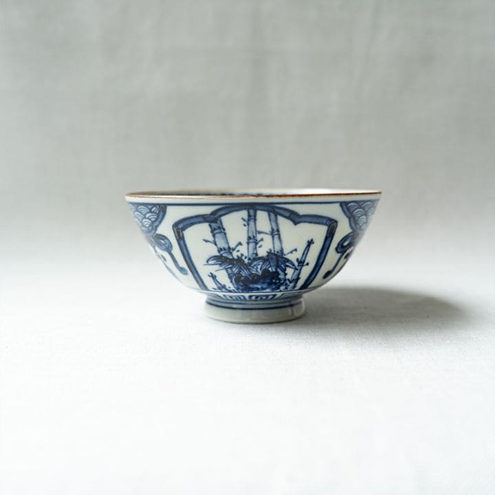 【個展予約商品】飯碗染付松竹梅　萠窯